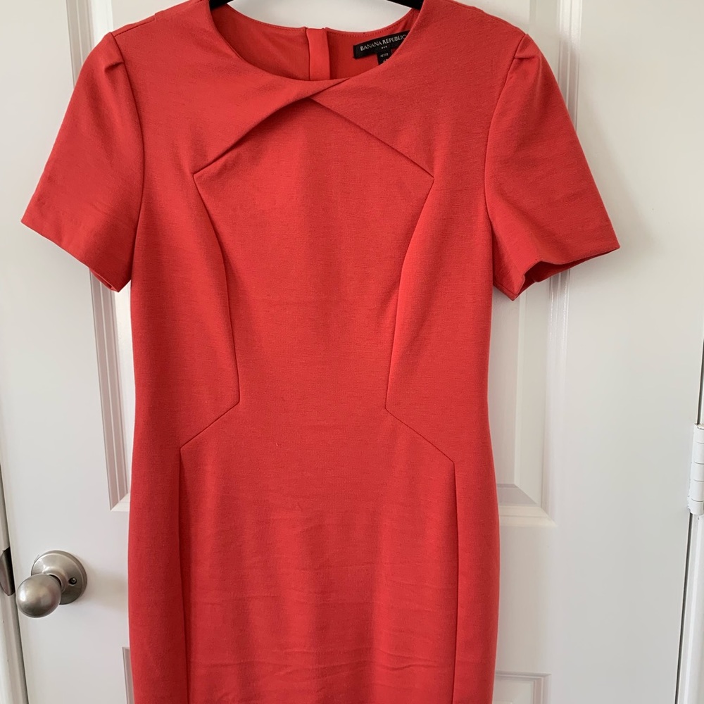 Banana Republic Orange Dress Cap Sleeve Petite
